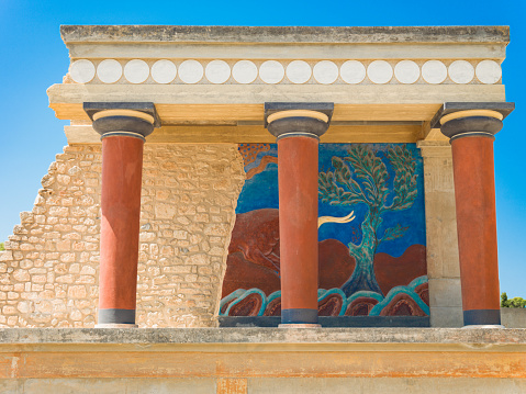 Ancient greek Minoan Civilization Knossos Palace. Heraklion, Crete, Greece, Europe