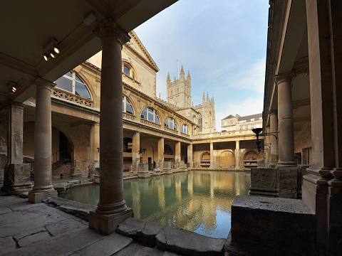 The Ancient Roman Baths in the English city of Bath