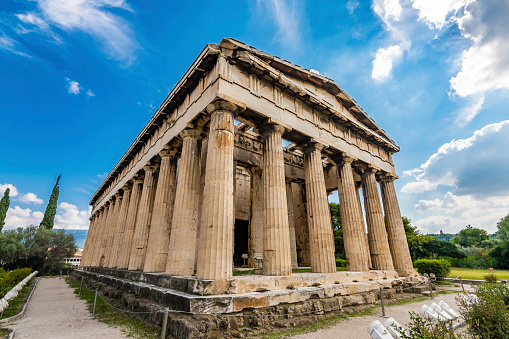Temple of Hephaestus is populer ruin in Ancient Agora of Athens