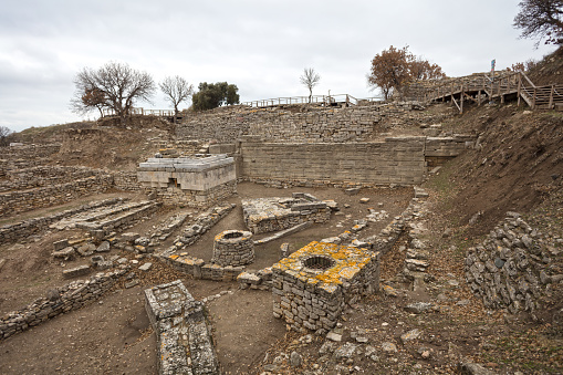 Ruins of Troy in Canakkale, Turkey.