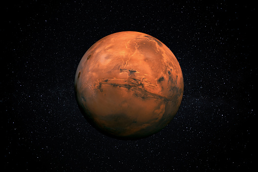 the planet mars in the solar system