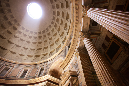 Inside the Pantheon in Rome,Italy.