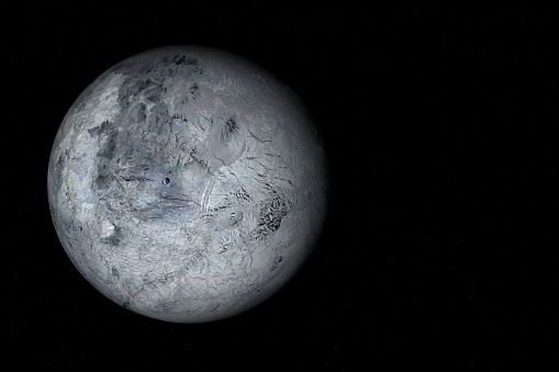 Digitally generated photograph of the dwarf planet Eris.