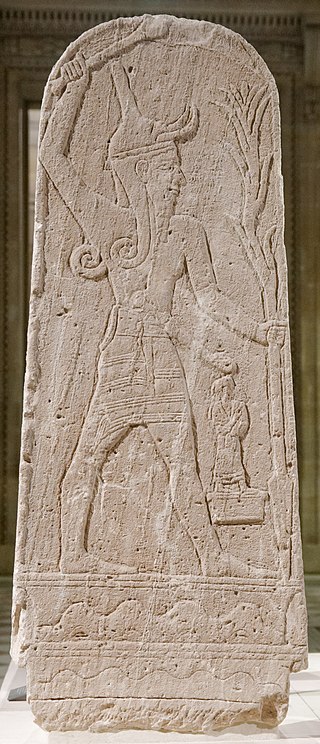 This is an image of the god Baal shown at the Louvre.