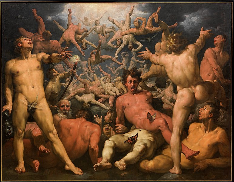 The Fall of the Titans painting by Cornelis van Haarlem.