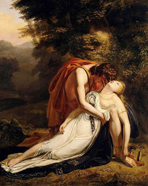 Painting of Orpheus mourning the dead Eurydice.
